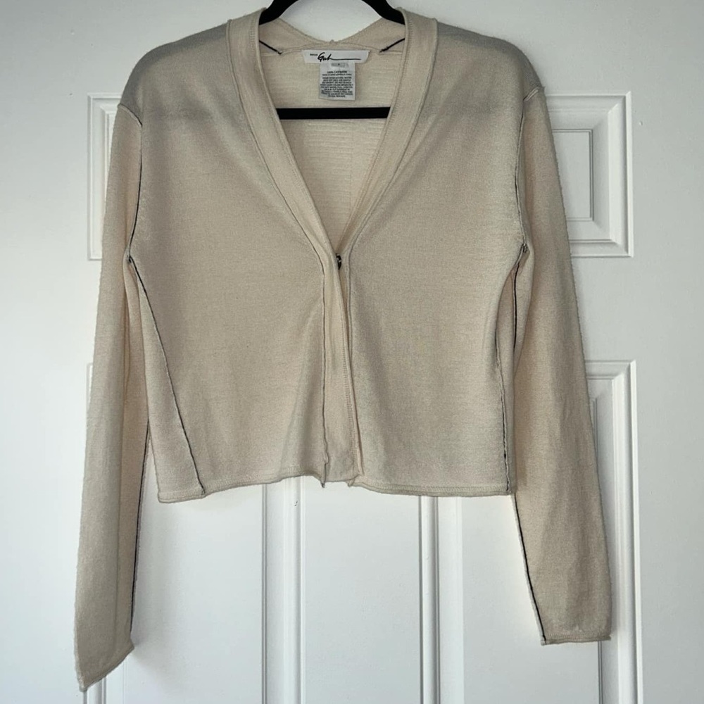 PAYCHI GUH size s 100% cashmere cardigan sweater‎ cream beige